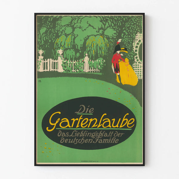 Vintage poster Die Gartenlaube - Retro wall decoration in Art Nouveau style