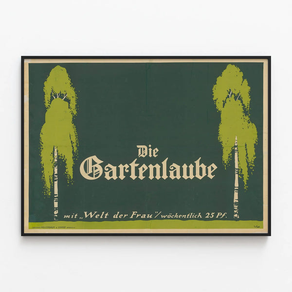 Vintage Poster Die Gartenlaube Decorative — framed artwork on a wall