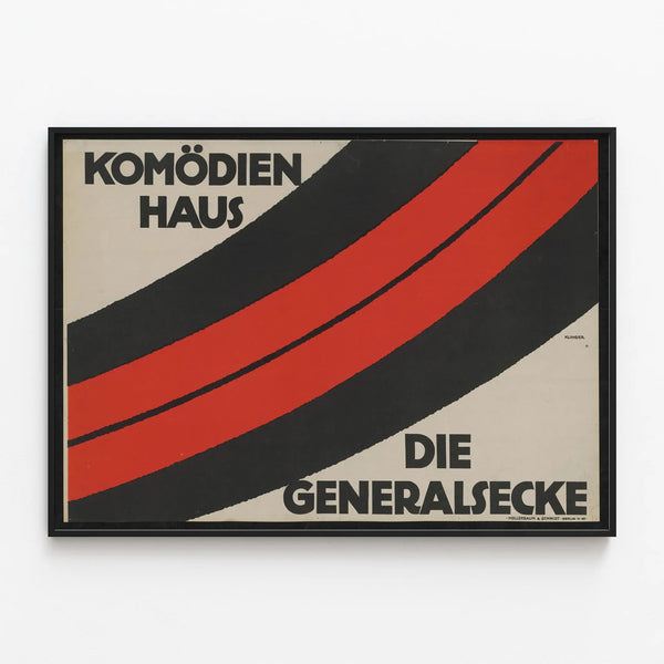 Vintage poster Komödien Haus The General Corner — framed artwork on a wall