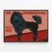 Vintage poster for the dog exhibition Die Hundeschau 1908 — framed artwork on a wall