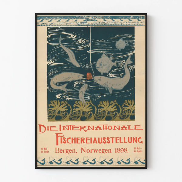 Vintage poster of the Bergen International Fishery Exhibition 1898