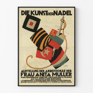 Vintage poster for the exhibition art du fil by Anita Müller
