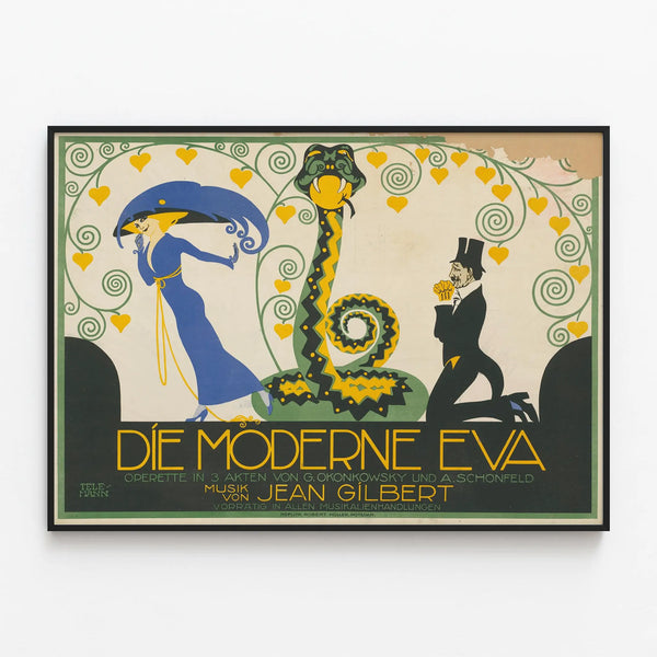 Vintage Poster Die Moderne Eva - Theatrical Wall Decoration — framed artwork on a wall