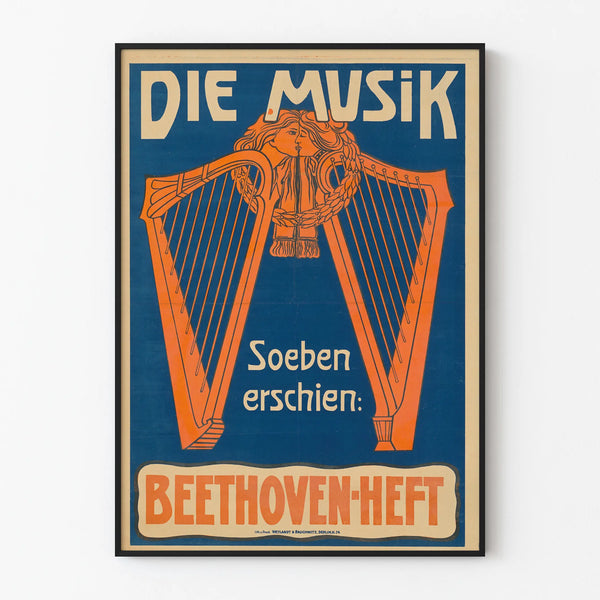 Vintage musical poster Beethoven Heft wall decoration