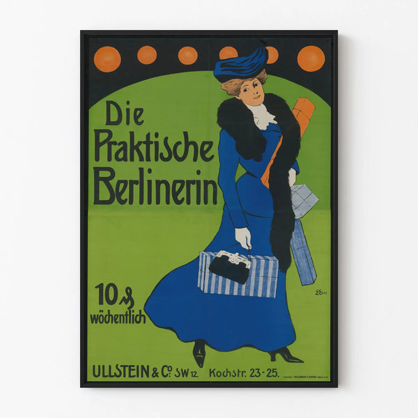 Vintage poster Die Praktische Berlinerin for wall decoration