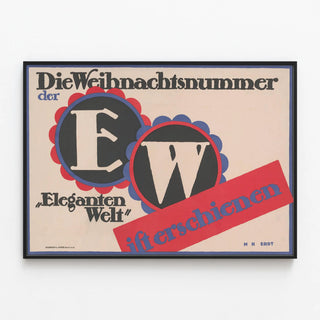 The Christmas issue of Elegant World — framed artwork on a wall