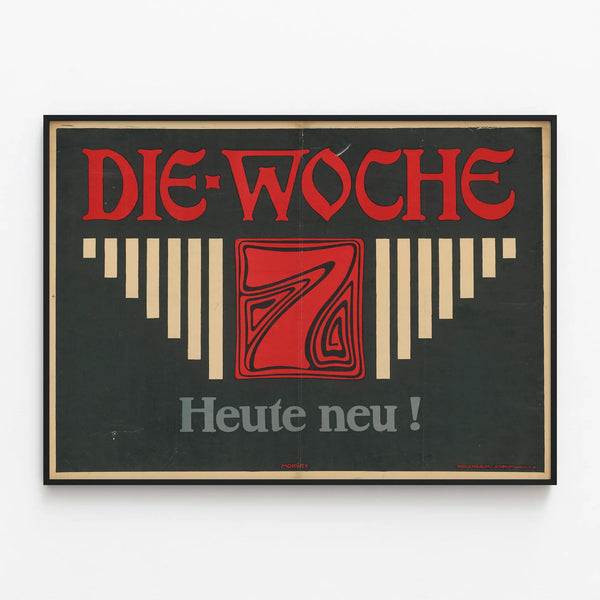 Vintage Poster Die Woche - Graphic Art Deco Style — framed artwork on a wall