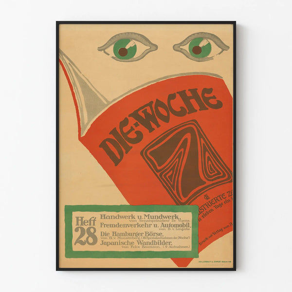 Vintage poster Die Woche issue 28 for wall decoration