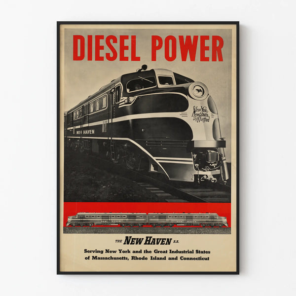 Vintage Diesel Power Train Poster New Haven