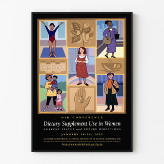 Vintage Poster on NIH Conference about Dietary Supplements for Women 2002
