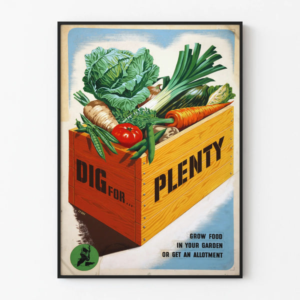 Retro poster of vegetables in crate - Garden and vegetable patch wall decoration