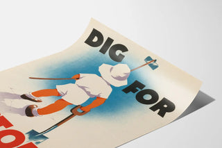 Vintage Dig For Victory Poster Child Gardening