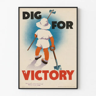Vintage Dig For Victory Poster Child Gardening