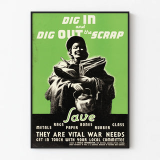 Vintage activist poster on recycling and material recovery