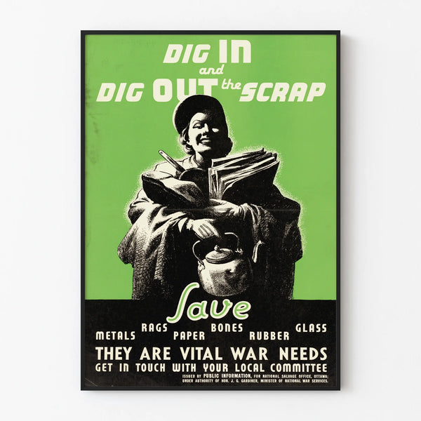 Vintage activist poster on recycling and material recovery
