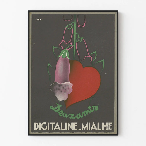 Vintage Digitaline Mialhe Poster - Botanical Wall Decoration