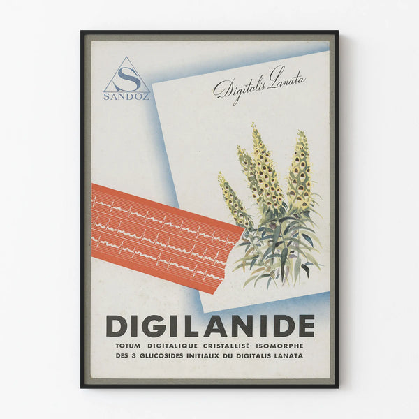 Vintage poster Digilanide Digitalis Lanata Sandoz