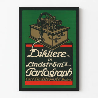 Vintage Lindström Parlograph Dictation Machine Poster