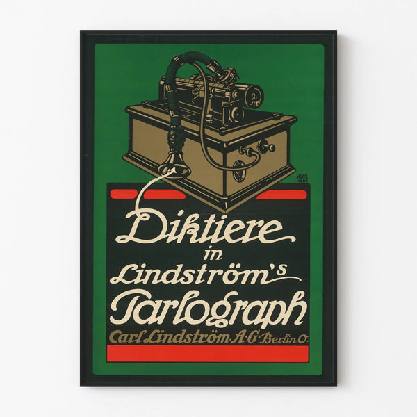 Vintage Lindström Parlograph Dictation Machine Poster