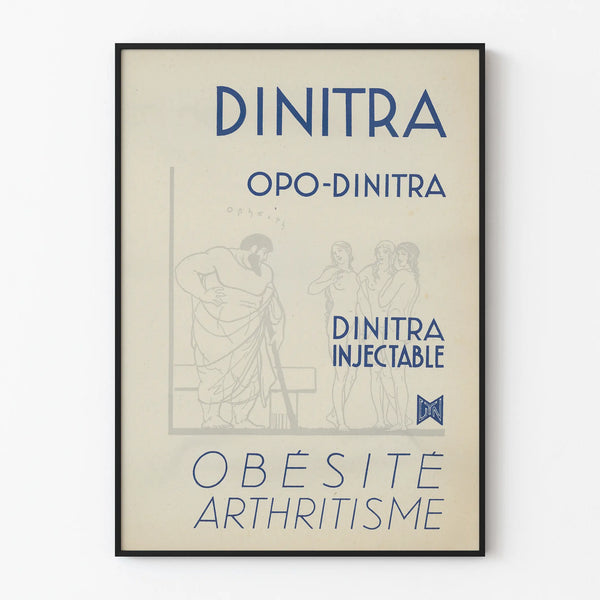 Vintage Dinitra Injectable Poster - Retro Medical Wall Decoration