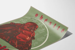 Vintage Poster Obesity Dinitra with Red Buddha