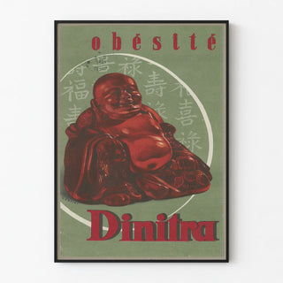 Vintage Poster Obesity Dinitra with Red Buddha