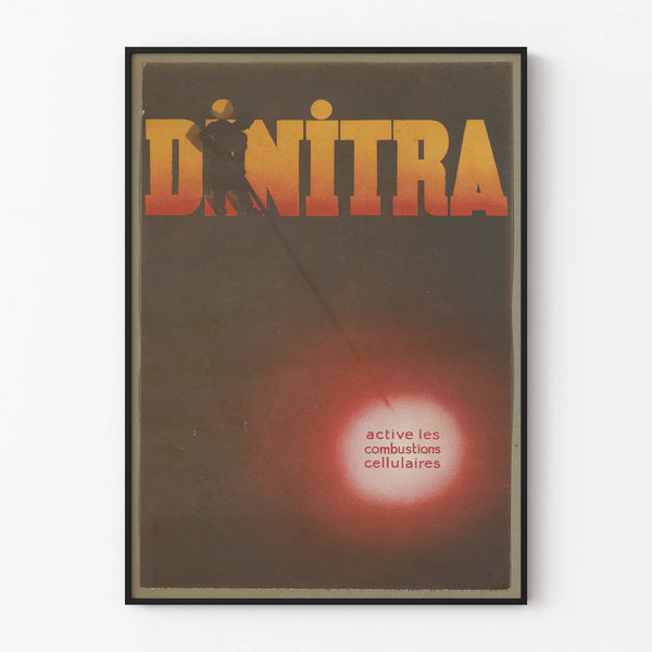 Vintage Dinitra poster for wall decoration with retro industrial ambiance