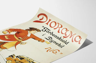 Vintage Diorama Poster of Tordenskiold at Dynekil 1716
