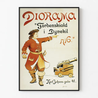 Vintage Diorama Poster of Tordenskiold at Dynekil 1716