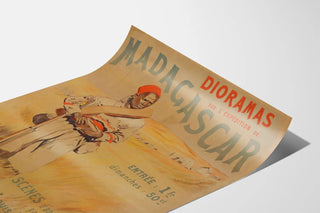 Vintage poster of Madagascar dioramas by Louis Tinayre