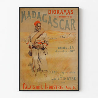 Vintage poster of Madagascar dioramas by Louis Tinayre