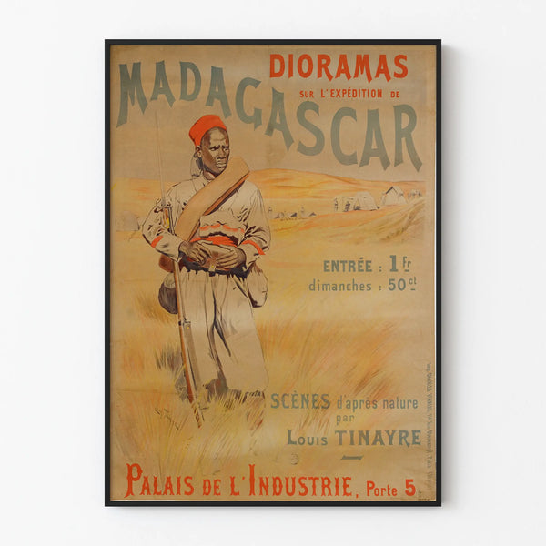 Vintage poster of Madagascar dioramas by Louis Tinayre