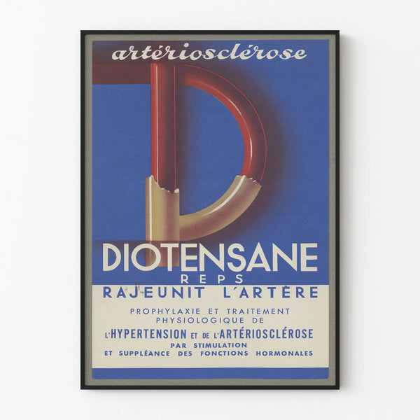 Vintage poster Diotensane - Medical wall decoration arteriosclerosis