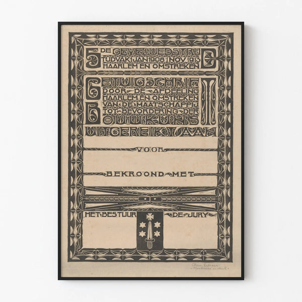 Vintage decorative poster of facade competition 1908-1913