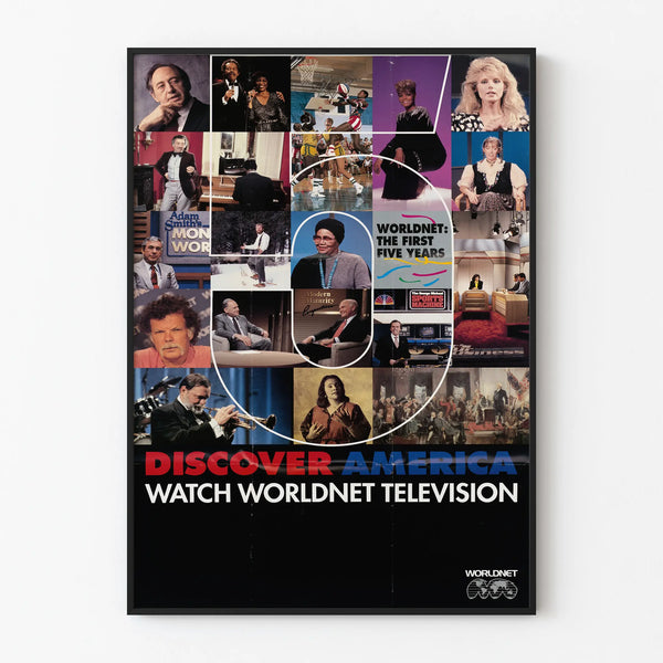 Vintage Poster Discover America - Worldnet Television Promotion