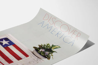 Vintage Discover America Poster Worldnet Television Flag