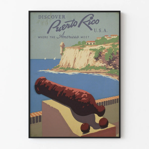 Vintage Poster Discovering Puerto Rico - Wall Decoration Art Escape