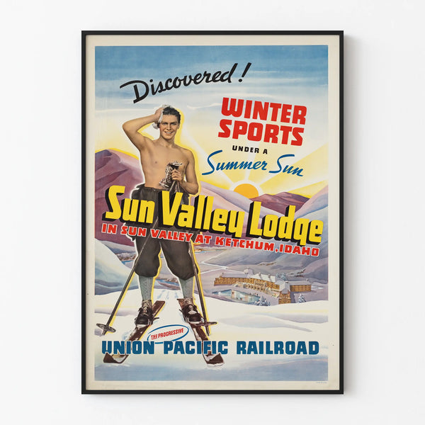 Vintage Sun Valley Lodge Winter Sports under Summer Sun Poster