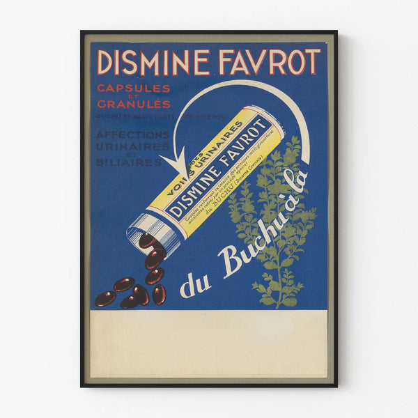 Vintage poster Disminé Favrot for capsules and granules of Buchu
