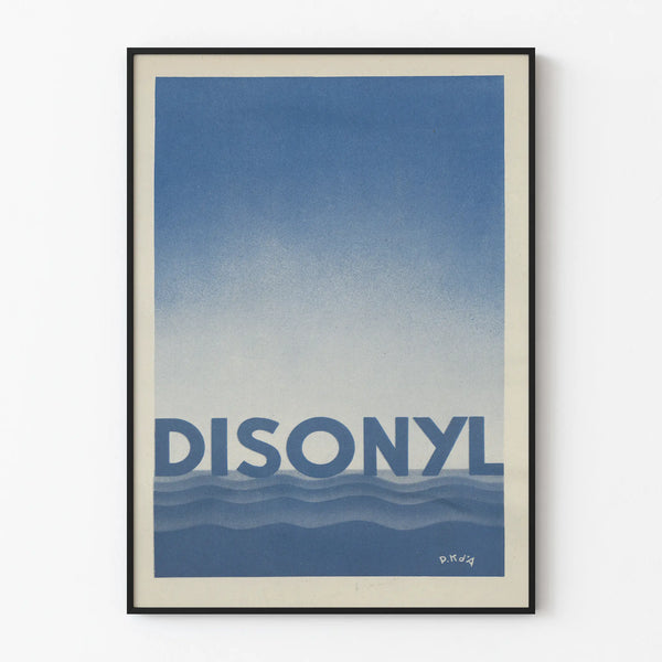 Vintage Disonyl poster in blue gradient
