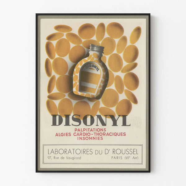 Vintage Disonyl poster for medical wall decoration