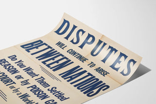 Vintage poster on the prevention of international conflicts