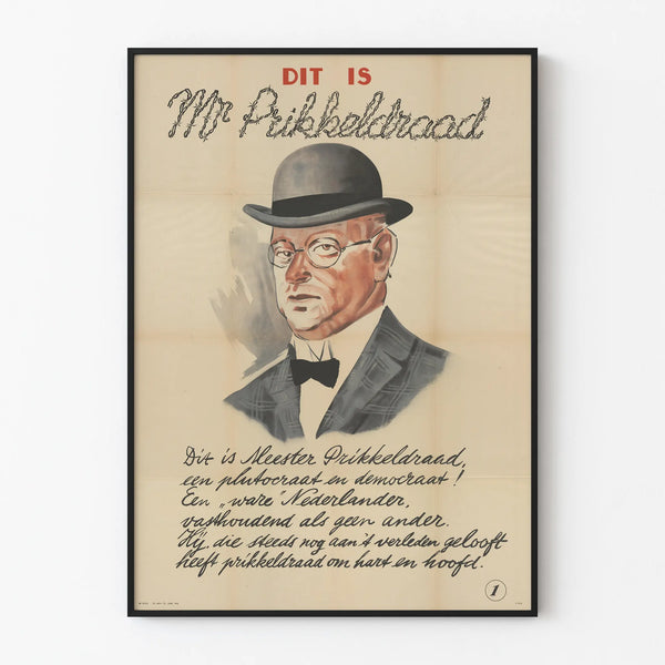 Vintage Mr Prikkeldraad poster retro wall decoration