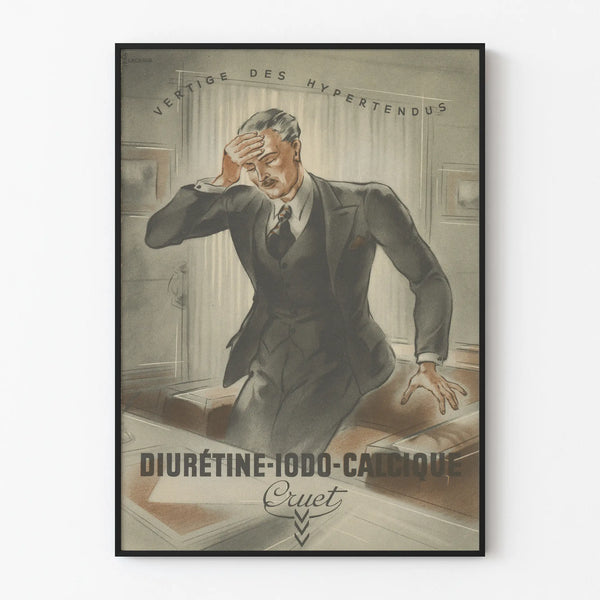 Vintage Diurétine-Iodo-Calcique Poster – Retro Medical Wall Decoration
