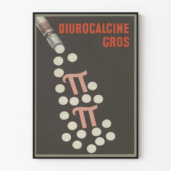 Vintage poster Diurocalcine Large wall decoration