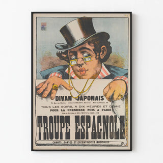 Vintage poster of Divan Japonais Spanish Troupe Paris