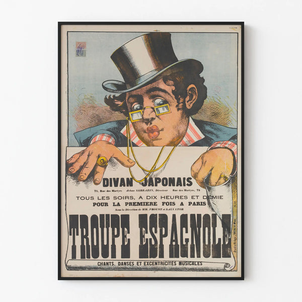 Vintage poster of Divan Japonais Spanish Troupe Paris