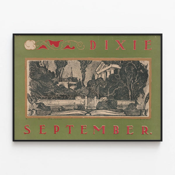 Vintage Dixie September poster for wall decoration — framed artwork on a wall