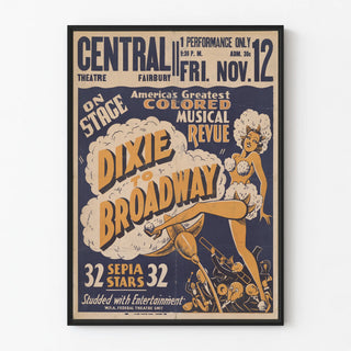 Vintage Musical Poster Dixie to Broadway