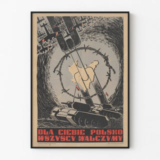 Vintage Polish military propaganda poster